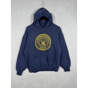 Soffe US Navy Hoodie Mens Size L Blue United States Navy Graphic Sweatshirt USA